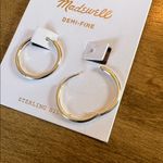 Madewell  Demi-Fine Medium Hoop Earrings in Sterling Silver NWT Photo 3