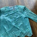 Laurence Kazar Laurence‎ Kazan 100% silk long sleeve fully sequined blouse size XL Photo 0