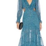 MISA Los Angeles Misa Amelia cerulean ruffle cutout maxi nwt Photo 0