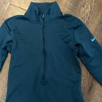 Nike Pro Dri-Fit Women's Quarter Zip Size Small Navy Blue Logo Swoosh Fitted Photo 2