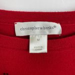 Christopher & Banks  Medium Hearts Print Long Sleeve Crew Neck Valentines Sweater Photo 2