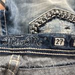 Buckle Miss me Y2K 90s 2000s blue  distress embroidered bootcut jeans 29x33 Long Photo 2