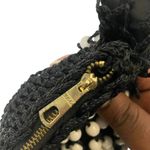 Vintage Boho Black and White Woven Beaded Shoulder Bag Photo 3