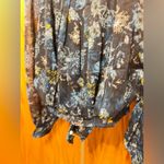 Bishop and Young  Jasmine Print Smock Neck Blousel Size M ties on lower back Photo 7
