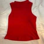 SheIn Red Sleeveless Ribbed Mock Turtleneck Tank L Corporate Siren Cherry Girl Photo 2
