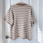 Sabo Brown White Josie Cable Knit Women’s Top‎ Short Sleeves Size US 8 Photo 4