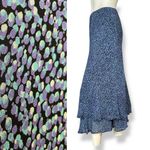Vintage Midi Skirt Abstract Dots Layered Elastic Feminine Flirty Eclectic Rayon‎ Purple Size 6 Photo 2