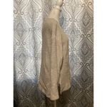 Anthropologie Green Dot Cream V-Neck Pullover Fuzzy Sweater Merino Wool Blend S Photo 2