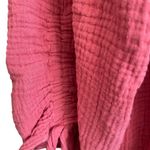 Foxcroft  Pink Crinkle Cotton Button Down Blouse. Size XXL Photo 3