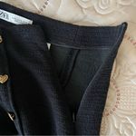 ZARA Textured Tweed Midi Skirt with Slit Gold Buttons NEW Size XL Photo 11