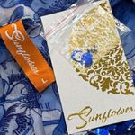 NEW Sunflower Floral Sheer Sequin Swimsuit Coverup Resort Beach Coastal L Blue Size L Photo 7