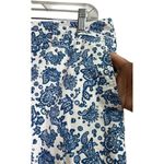 J. McLaughlin  Women's Blue White Paisley Shorts Scalloped Hem 12 Photo 4