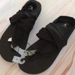 Black Fabric Sandals, Size 9 Photo 0