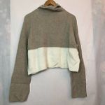 Leith NEW NWT Transfer Stitch Turtleneck Sweater Beige Cream Ivory Cropped Crop Photo 6