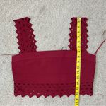 Susana Monaco  Laser Cut Bandage Crop Top Oxblood Red XL Photo 8
