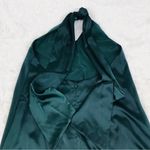Gianni Bini  Green Satin Halter Mini Dress Backless Mod 60s Minimalist‎ Large New Photo 7