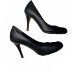 Cole Haan Black Leather Pumps Round Toe Dress Heels Cushioned Sole Size 6B Photo 5