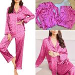 Silk style Pajamas for Women Classic Button Down Satin Pajama Sets Long Sleeve L Pink Size XXL Photo 1