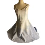 Francesca's Cottagecore Spring Wedding Guest White Blue Ombre Fit & Flare Dress M Photo 1