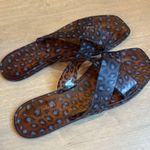 Anthropologie Matisse Jelly Slide Sandals Tortoise Leopard Print Brown Size 9 Photo 0