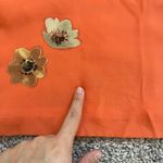 90s Casual Corner‎ Sleeveless 100% Silk Orange Sheath Dress Floral Retro Mini Size 2 Photo 5