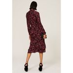 SALONI Black Rouje Floral Mock Neck Puff Sleeves Isa Ruffle Midi Dress Size 12 Photo 2