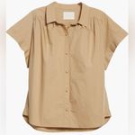 Citizens of Humanity Penny Gathered Button Up Cotton Poplin Blouse Photo 3
