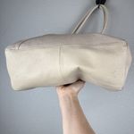 Lucky Brand Jaid Shoulder Tote Bag Purse Shopper Stucco Ivory Pebbled Leather Photo 4