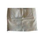 prAna NWT  Broadway Cotton Denim Mini Jean Skirt Zipper Patch Pockets 4 Cream Photo 9
