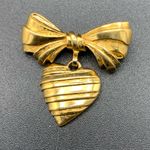 Gift For Mom Avon Gold Tone Brooch Pin And Ring Heart Shape “I Love You Mother” Photo 1