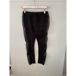 Carmen Marc Valvo Black Quilted Faux Leather Trim Leggings Pants Size Small Photo 2