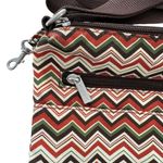 Baggallini Brown & Green Chevron Stripe Nylon Crossbody Messenger Bag Photo 6