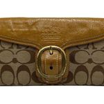 Coach Tan and Brown Canvas Patent Leather Wallet Photo 0