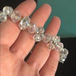 Chunky Statement Aurora Borealis Faceted Glass Crystal Bead Stretch Bracelet Silver Photo 1