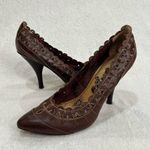 Naughty Monkey  Scalloped Faux Leather Pumps size 10 Photo 3