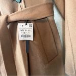 ZARA Handmade Camel Beige Waterfall Wool Blend Draped Coat Photo 13