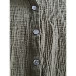 Princess Polly Sage Green Gauze Cotton Long Sleeve Button Down Oversize Shirt Photo 4