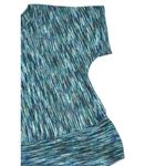 Dress Barn XL Vintage Knit Blouse Blue Green Striped Short Sleeve Boho Casual Photo 8