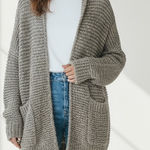 Ralph Lauren Polo  Womens Size Medium Grey Open Front Wool Blend Cardigan Sweater Photo 0