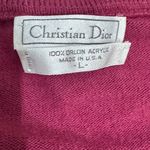 Dior Christian  V Neck Long Sleeve Acrylic Sweater Burgundy Size L Made in USA Photo 3