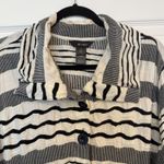 Ali Miles Wave Tunic Sz 1X White & Black Lagenlook Asymmetric Art To Wear Artsy Photo 2