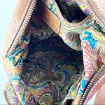 Fossil Brown Leather Stitched Adjustable Strap Paisley Lined Shoulder Bag Photo 15