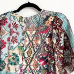 ZARA Green Multi Color Pattern Patchwork Floral Mini Dress Photo 10