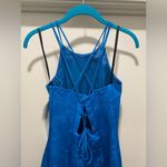 Urban Girl NWT Nites VTG Y2K 90s Blue Satin Floral Jacquard Prom Dress Photo 8