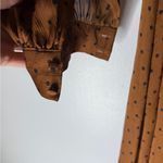 Banana Republic Banana Replace Brown Black Polka Dot Tie Neck Tie Waist Midi Dress XS Photo 3