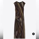 ZARA  NWT Printed tulle mesh fully lined fitted ruched midi dress Photo 10