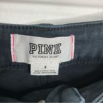 PINK - Victoria's Secret PINK Victoria’s Secret‎ black denim shorts raw hem size 4 Photo 1
