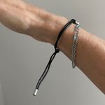 Fossil Vintage Adjustable Brown Leather Bracelet Silver Boho Circle Charm Y2K Photo 4