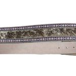 Brown Genuine Leather Calf Hair Aztec Ribbon Trim Belt Size 40 Photo 6