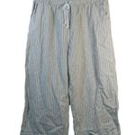 Beach Lunch Lounge Raffia Lightweight Cotton Linen Margot Cropped Pants Size L Photo 2